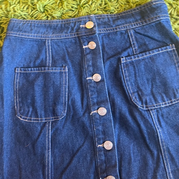 Sans Souci denim jean button front skirt size small - Picture 3 of 5
